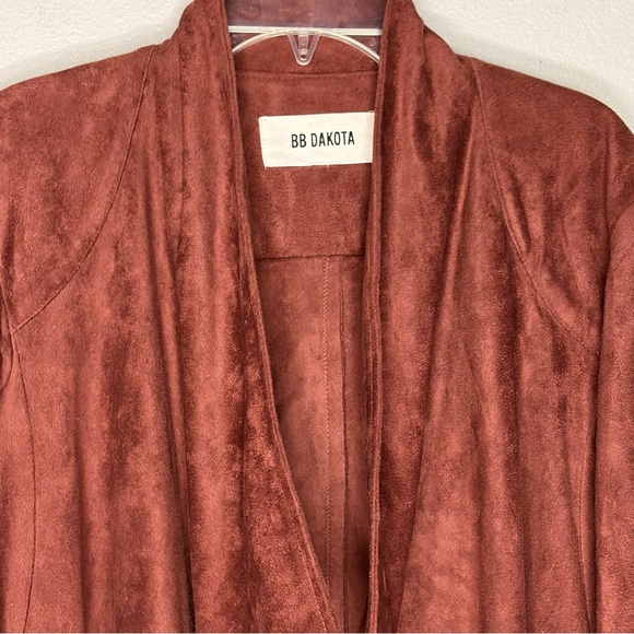 BB Dakota Faux Suede Drape Jacket Med (No Tag) Cherrywood Chic Western Boho EUC - Picture 4 of 10
